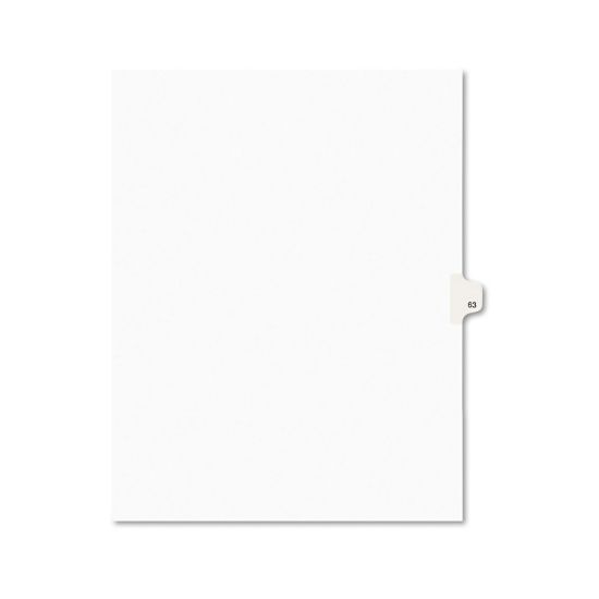 Picture of Preprinted Legal Exhibit Side Tab Index Dividers, Avery Style, 10-Tab, 63, 11 x 8.5, White, 25/Pack, (1063)