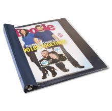 Picture of Catalog/Magazine Binder, Clamp System, 0.5" Capacity, 11 x 9.5, Clear/Navy Blue