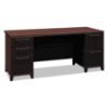 Picture of Enterprise Collection 72W Double Pedestal Desk, 70.13w x 28.63d x 29.75h, Mocha Cherry (Box 2 of 2)