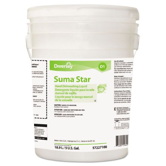 Picture of Suma Star D1 Hand Dishwashing Detergent, Unscented, 5 Gallon Pail