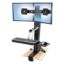 Picture of WorkFit-S Sit-Stand Workstation without Worksurface, Dual, Aluminum/Black