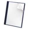 Picture of Premium Paper Clear Front Cover, 3 Fasteners, Letter, Blue, 25/Box