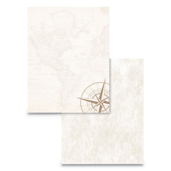 Picture of Pre-Printed Paper, 24 lb, 8.5 x 11, Map and Compass, 50/Pack